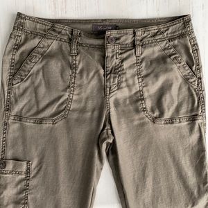 Anthro Anthropologie Light Olive Casual Cargo Style Pants Size 27 (Fits 28/29)
